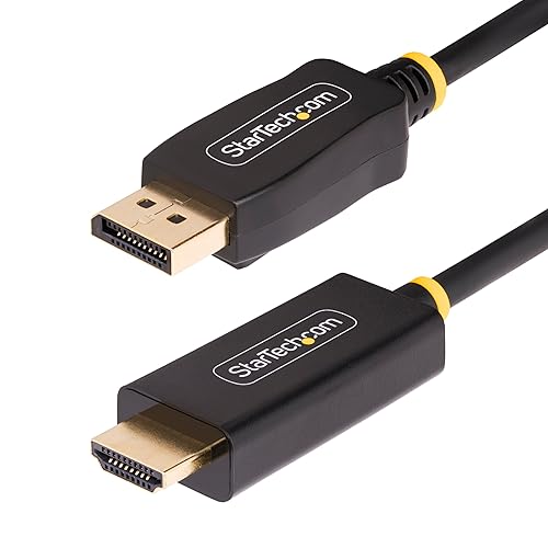 StarTech.com 9.8ft (3m) DisplayPort to HDMI Adapter Cable, 4K 60Hz with HDR, DP to HDMI 2.0b Cable, Active Video Converter