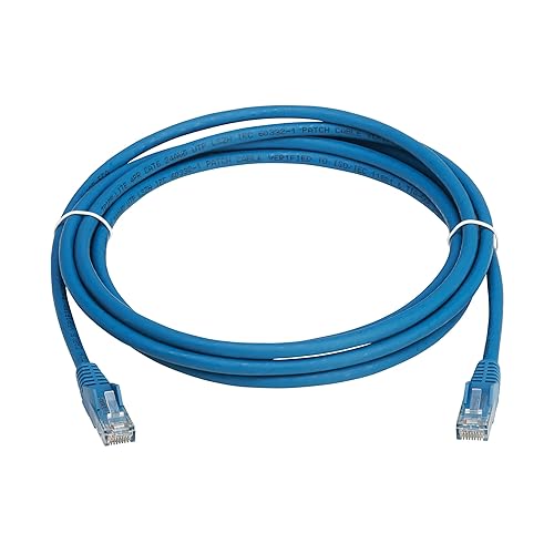 Tripp Lite Cat6 RJ45 PoE Gigabit Ethernet Cable, 13.1 Feet / 4 Meters, Flame-Resistant LSZH Jacket, Blue, Snagless, Power Over Ethernet, Male-to-Male, Patch LAN Cord, (N201L-04M-BL)