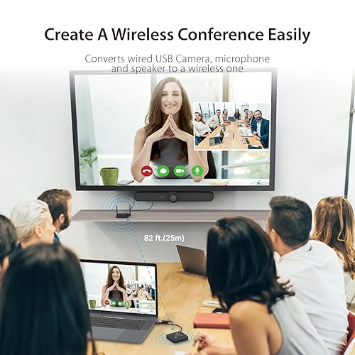 j5create Wireless Extender for USB Webcam/Microphones/Speakers, Works with Windows and Mac, Not for TV and USB Mouse/Keyboard (JVW120)