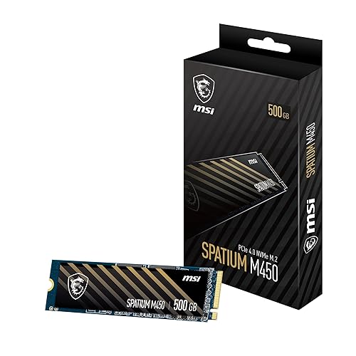 MSI SPATIUM M450 M.2 2280 500GB PCI-Express 4.0 x4  NVMe 1.4 3D NAND Internal Solid State Drive (SSD)