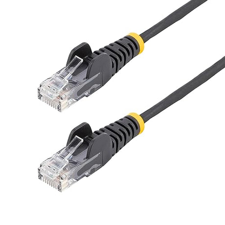 StarTech.com 5ft Black Slim CAT6 Ethernet Cable, Snagless RJ45, LSZH, 28AWG Pure Bare Copper, Slim Network Patch Cable/Cord Black 5 ft.