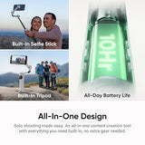 Insta360 Flow 2 AI Tracker Bundle White - Foldable Phone Gimbal, AI Tracking with Any App, Multi-Person Tracking, Built-in Tripod/Selfie Stick, Remote Control, iPhone/Android Stabilizer, Travel & Vlog Summit White
