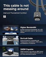 Plugable Thunderbolt 5 Cable with 80Gbps and 240W Charging | Thunderbolt Certified | Up to 120Gbps Bandwidth Boost | Compatible with Thunderbolt 4/3, USB4, USB C | 3.3ft (1M) Driverless (TBT5-240W1M)