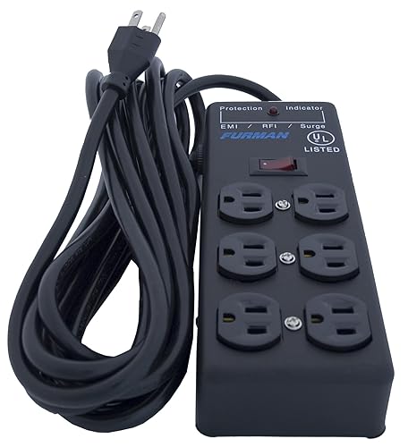 Furman SS6B 6 Plug Surge Protector, black