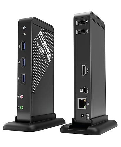 Plugable USB-C Dock with 4K HDMI and 60W Charging, Compatible with Thunderbolt 3/4, USB4, and USB C iPhone, iPad, Windows, and Chromebook 1Gbps Ethernet, 3X USB 3.0, 2X USB 2.0, Driverless