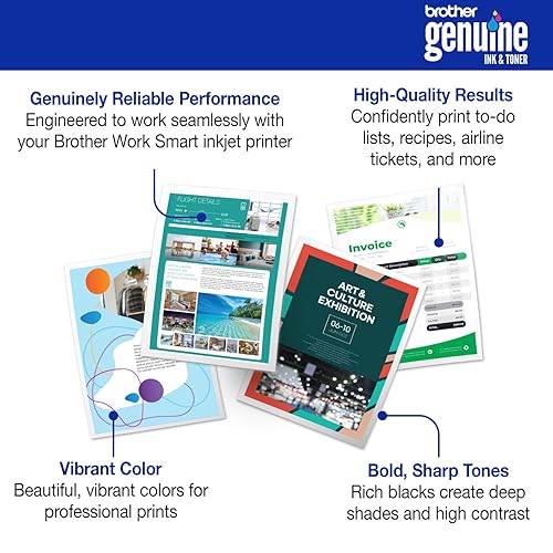 Brother Genuine LC501XL2PK Twin Pack High Yield Black Ink Cartridges (for use with Work Smart 1260, 1360, and 1410 Printers) High Yield Pack of 2 Black