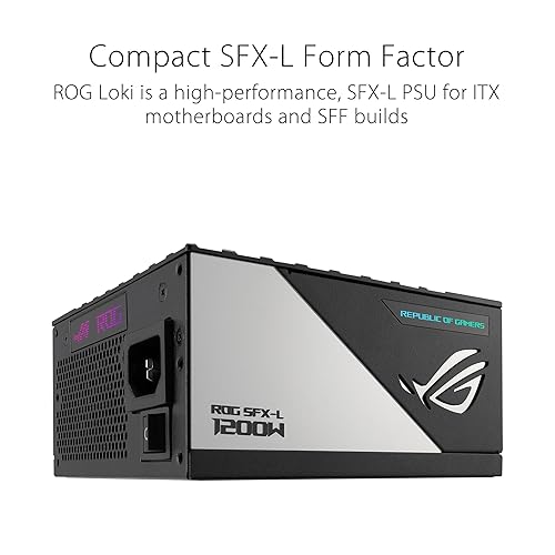 ASUS ROG Loki SFX-L 1200W Titanium PSU (Fully Modular Power Supply, 80+ Titanium, 120mm PWM ARGB Fan, Aura Sync, ATX 3.0 Compatible, PCIe 5.0 Ready, 10 Year Warranty) LOKI|SFX 1200W