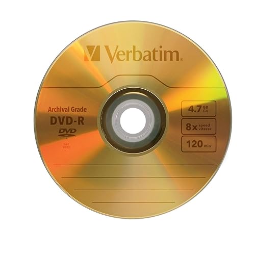 Verbatim 5pk Dvd-R 8x Ultralife Archival Grade Gold Shiny Jewel Case