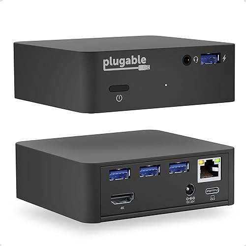 Plugable USB-C Dock With 85W Charging for Thunderbolt 3 and MacBooks, Select Windows Laptops (HDMI 4K@30Hz, Ethernet, 4 USB 3.0 Ports, USB-C PD, VESA Mount)