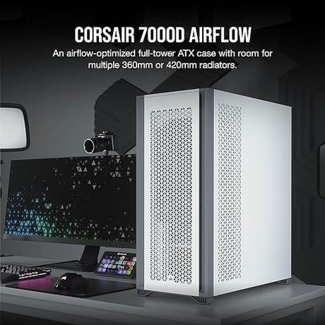 CORSAIR 7000D Airflow Full-Tower ATX PC Case, White