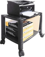 Kantek Extra Wide 2-Shelf Under-Desk Mobile Printer Stand, 20x13.25x14.13, Black (PS610)