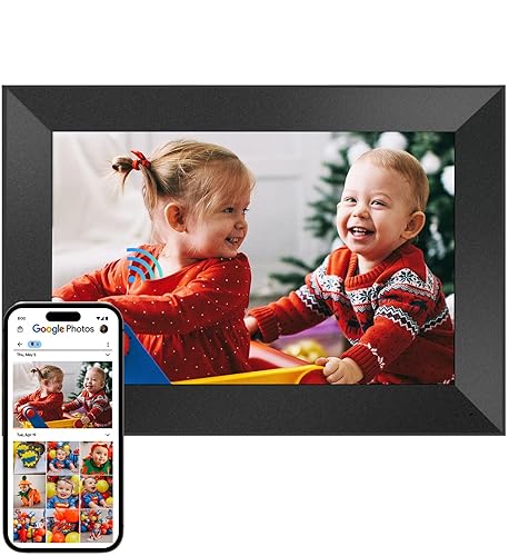 Cozyla Digital Photo Frame WiFi Smart Digital Picture Frame Free Unlimited Storage Share Photo with Family and Friend via App Email Google Photos Instagram Web Browser Photo Frame Electronic 10.1 Inch Black
