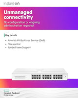 HPE Networking Instant On Switch Series 1430 24-Port Gb Unmanaged Layer 2 Ethernet Switch | 24x 1G | Fan-Less | US Cord (R8R49A#ABA) 24G