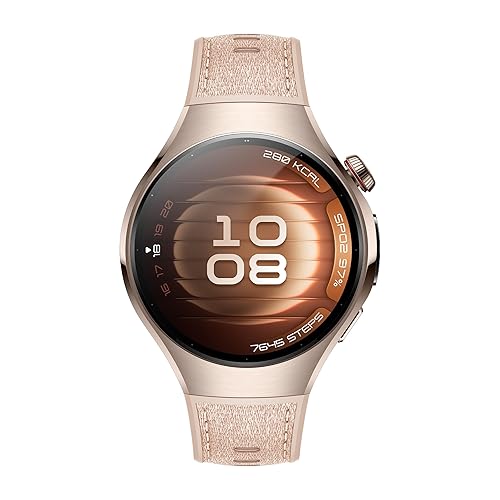 HUAWEI Watch 5, 42mm Smartwatches, Multi-Sensing X-TAP Technology, Spherical Sapphire Glass, Two Battery Modes, Intuitive Smart Gestures, Compatible with iOS and Android, Beige