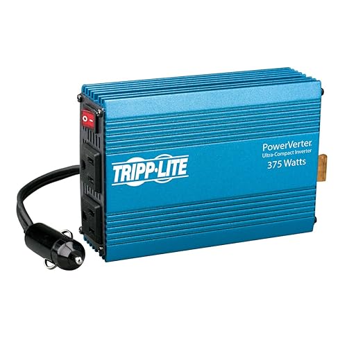 Tripp Lite Compact Car Portable Inverter 375W 12V DC To 120V AC 2 Outlets - PV375
