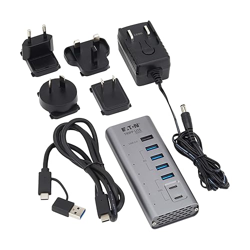 Tripp Lite Series 7-Port USB-C Hub - USB 3.2 Gen 1 and USB 3.2 Gen 2, 5 USB-A and 2 USB-C Ports, Gray (U360-007-5A2C)