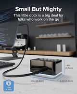 Plugable USB-C Wired Cube Mini Docking Station - Compact HDMI, Gigabit Ethernet, and 3 USB Ports - Works with USB-C, USB4, and Thunderbolt, MacBook, Windows, Chromebook - No Host Charging