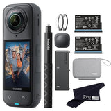 Insta360 X5 Essentials Bundle-8K Waterproof 360 Action Camera|Bundle Includes Selfie Stick, Extra Battery, Utility Fast Charge Case, Standard Lens Guards, Lens Cap, Carry Case
