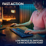 Logitech G915 X Low-Profile Wired Mechanical Gaming Keyboard, Double-Shot PBT Keycaps, Fully Programmable Keys, RGB Lighting, Aluminum Finish, GL Brown Tactile Switches - PC/Mac Black Full-Size Wired Tactile