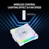 Lian Li UNI Fan SL-Wireless 120 - Single Pack, Performance-Oriented Fan ARGB Fan Without Wireless Connector, Daisy-Chain Design, Customizable Lighting Effects, Low-Noise - White (12SL1W1W)