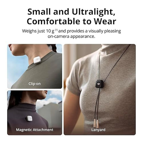 DJI Mic Mini Transmitter (Arctic White), Ultralight, Wireless Lavalier Microphone for DJI Osmo Mobile 7P/Osmo Pocket 3, Noise Cancelling, Wireless Microphone for Camera/iPhone/Android, Vlog, Streaming