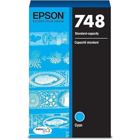 EPSON 748 DURABrite Pro Ink Standard Capacity Cyan Cartridge (T748220) Works with Workforce WF-6530, WF-6590, WF-8590, WF-6090, WF-8090