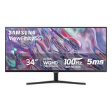 SAMSUNG 34 ViewFinity S50GC Series Ultra-WQHD Monitor, 100Hz, 5ms, HDR10, AMD FreeSync, Eye Care, Borderless Design, PIP, PBP, LS34C502GANXZA, 2023, Black 21:09 DP + HDMI only