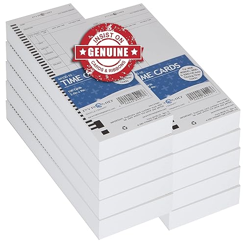Pyramid 44100-10MB Time Cards for 4000 and 5000 Time Clocks - English 1000 1000 pk