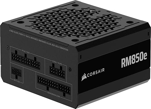 CORSAIR RM850e (2025) Fully Modular Low-Noise ATX Power Supply with 12V-2x6 Cable – ATX 3.1 & PCIe 5.1 Compliant, Cybenetics Gold Efficiency, 105°C-Rated Capacitors, Modern Standby Mode – Black RMe (2025) 850 Watts Black