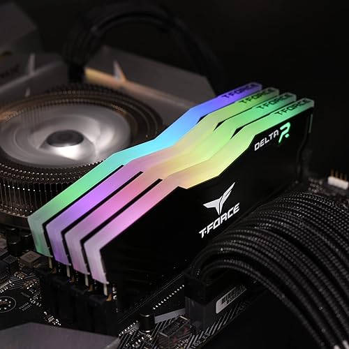 TEAMGROUP T-Force Delta RGB DDR4 16GB (2x8GB) 3600MHz (PC4-28800) CL18 Desktop Gaming Memory Module Ram TF3D416G3600HC18JDC01 - Black 2x8gb 3600 CL18-22-22-42 DDR4 3600MHz 18-22-22-42 black DDR4