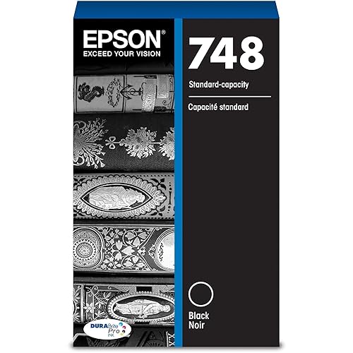 EPSON 748 DURABrite Pro Ink Standard Capacity Black Cartridge (T748120) Works with Workforce WF-6530, WF-6590, WF-8590, WF-6090, WF-8090