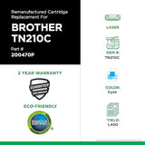 Clover Remanufactured Toner Cartridge Replacement for Brother TN210 | Cyan Cyan 1,400