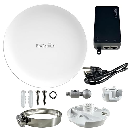 EnGenius Broadband [EOC610] 2x2 802.11ax Outdoor 5GHz Radio, Integrated 19dBi Internal Antenna, Maximum Speed of 1200 Mbps, IP55 Rating for Durability and Support for Two Gigabit Ethernet Ports