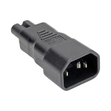 IEC C14 to IEC C7 Power Cord Adapter - 10A, 250V, Black C14 to C7