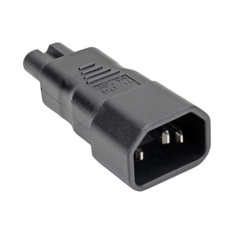 IEC C14 to IEC C7 Power Cord Adapter - 10A, 250V, Black C14 to C7
