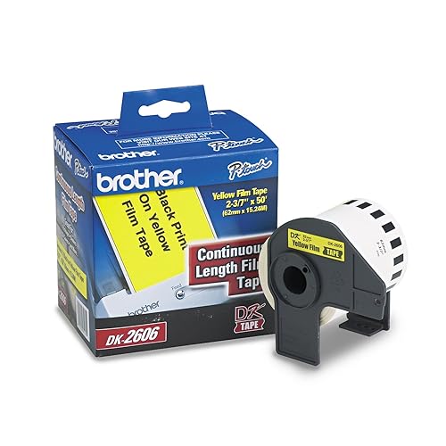 Brother Continuous Film Label Tape, 2.4 X 50 Ft Roll, Yellow