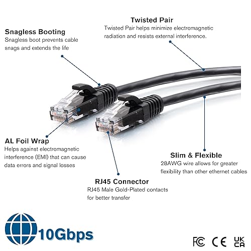 25ft (7.6m) Cat6a Snagless Unshielded (UTP) Slim Ethernet Network Patch Cable - Blue 25FT Blue