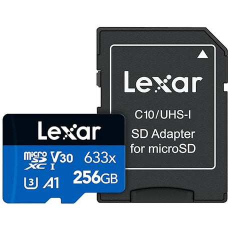 Lexar High-Performance 633x 256GB microSDXC UHS-I Card with SD Adapter (LSDMI256BBNL633A) 256GB w/SD Adapter