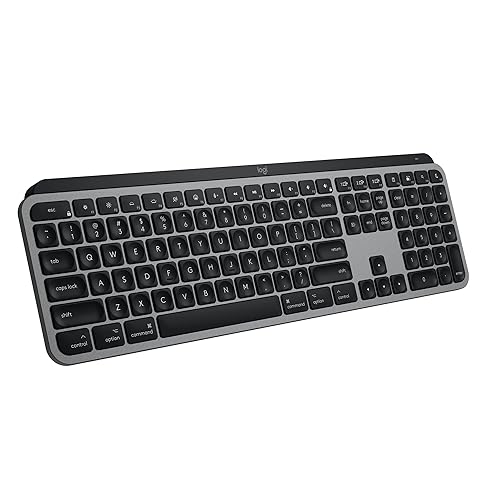 Logitech MX Keys S for Mac, Wireless Keyboard, Fluid, Precise Laptop-Like Typing, Programmable Keys, Backlit, Bluetooth USB C Rechargeable for MacBook Pro, MacBook Air, iMac, iPad - Space Grey Full Size Keyboard Space Grey