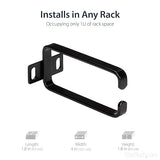 StarTech.com 1U Vertical 1.8 x 3.9in Server Rack Cable Management D-Ring Hook w/Flexible Opening - Network Rack-Mount Cord Organizer Ring (CMHOOK1UN)