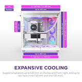 NZXT H9 Flow RGB (2025) Dual-Chamber Mid-Tower Case w/RGB Fans - All White