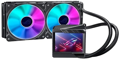 ASUS ROG Ryujin II 240 ARGB All-in-one Liquid CPU Cooler 240mm Radiator (3.5" Color LCD, Embedded Pump Fan, 2X ROG 120mmARGB Radiator Fans,Compatible with Intel LGA1700,1200 and AM5, AM4 Socket),BLACK