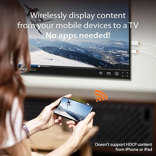 5create ScreenCast HDMI Wireless Display Adapter Receiver - Mirror Phone, Tablet, Laptop to HDTV - Compatible with MiraCast, AirPlay, Android, Windows 10 PC, iOS, iPhone, Tablet (JVAW56)