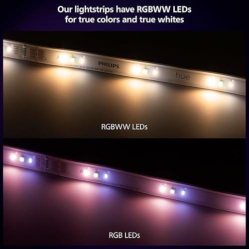 Philips Hue Indoor 33 Ft Smart LED Solo lightstrip Base Kit - 1 Pack - Control with Hue App - Works with Alexa, Google Assistant and Apple HomeKit