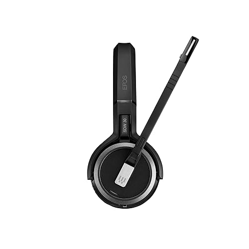 Sennheiser SDW 5033 (506584) - Single-Sided (Monaural) Wireless DECT Headset for PC/Softphone Connection Dual Microphone Ultra Noise Cancelling, Black