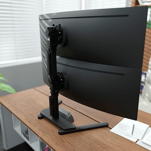 Freestanding Heavy Duty Dual Vertical Monitor Mount