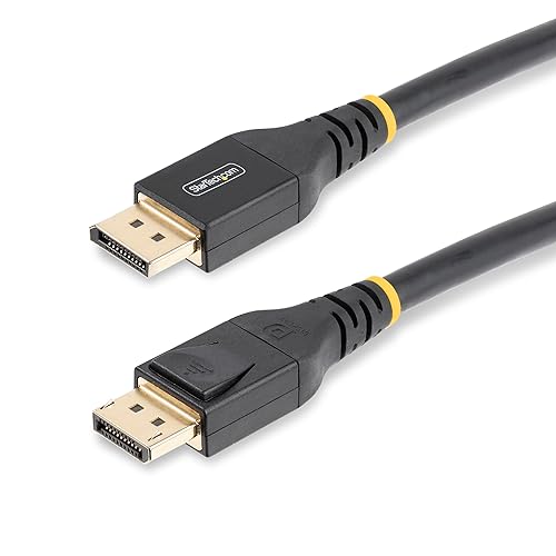 StarTech.com 25ft (7m) VESA-Certified Active DisplayPort 1.4 Cable, DP8K DisplayPort Cable w/HBR3, HDR10, MST, DSC 1.2, HDCP 2.2, 8K 60Hz, 4K 120Hz - DP 1.4 Cable M/M (DP14A-7M-DP-CABLE)