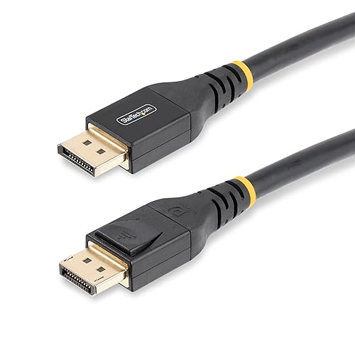 StarTech.com 50ft (15m) VESA-Certified Active DisplayPort 1.4 Cable, DP8K DisplayPort Cable w/HBR3, HDR10, MST, DSC 1.2, HDCP 2.2, 8K 60Hz, 4K 120Hz - DP 1.4 Cable M/M (DP14A-15M-DP-CABLE)