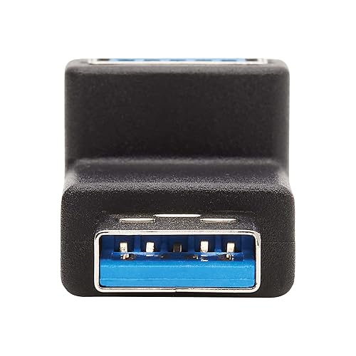 Tripp Lite USB 3.0 Adapter, USB 3.0 SuperSpeed Converter, USB-A M/F, 90 Degree Up Angle, Black (U324-000-UP)