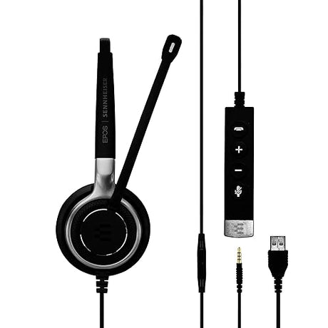 Sennheiser SC 635 USB (507254) - Single-Sided Business Headset | UC Optimized and Skype for Business Certified | for Mobile Phone, Tablet, Softphone, and PC (Black) SC635 USB